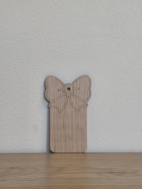 Houten kerst cadeaulabels – set van 5
