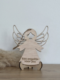 Engel ornament met eigen naam of tekst