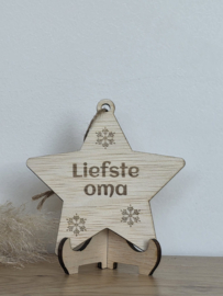 Ster ornament met tekst naar keuze