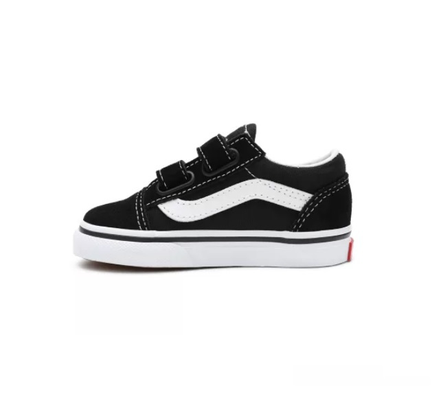 velcro vans black and white