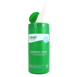Clinell Universal Wipes / Doekjes Schimmel- bacterie- virusdodend - Koker (100 stuks)