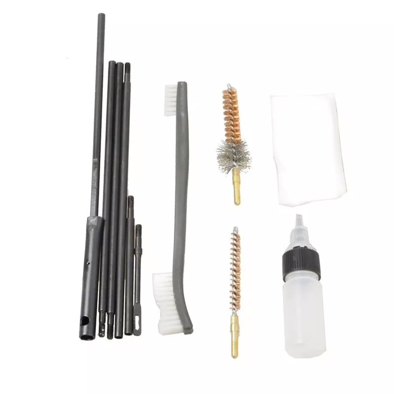 10 Piece .22 22LR .223 556 5.56mm Rifle/Gun/Pistol Cleaning Kit