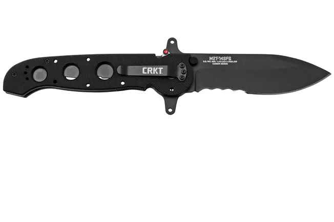 CRKT M21-14SFG, 1.4116 staal, zwart G10, Veff Serrations, tactisch zakmes
