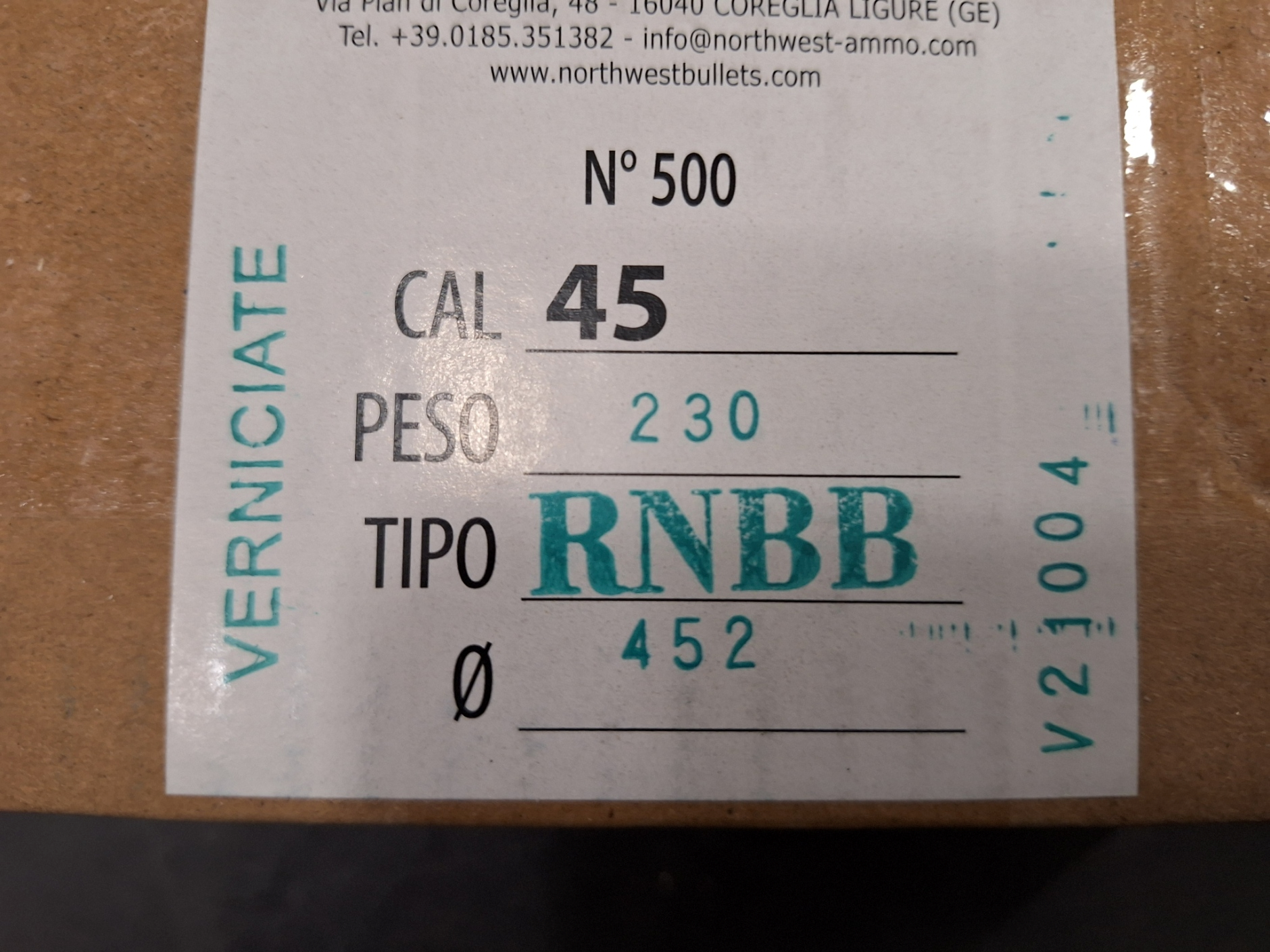 Northwest Palle Cal 45 230gr RN BB