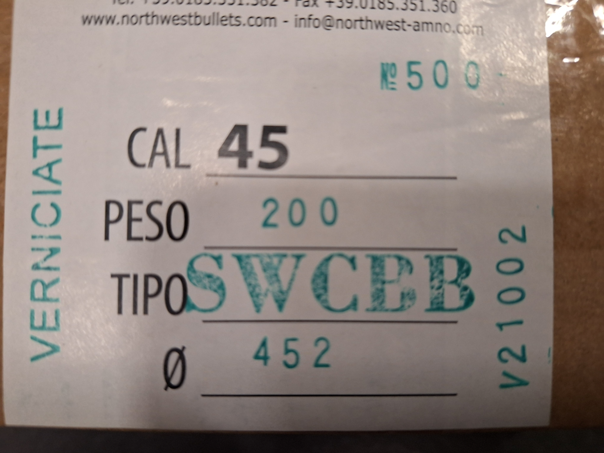 Northwest Palle Cal 45 200gr SWC BB