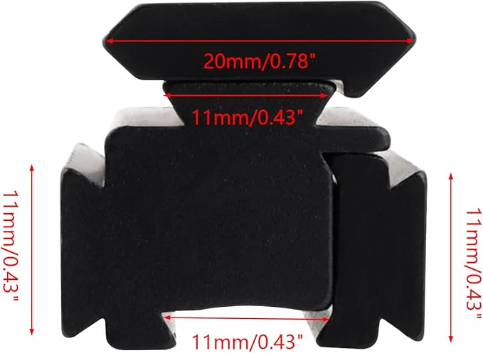 Higoo® Aluminum Alloy 11mm to 20mm Rail Scope Mount Base Adapter