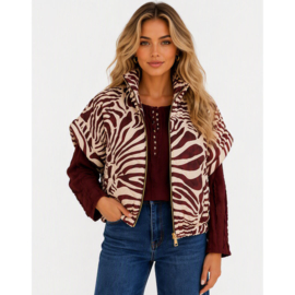 bodywarmer print bruin