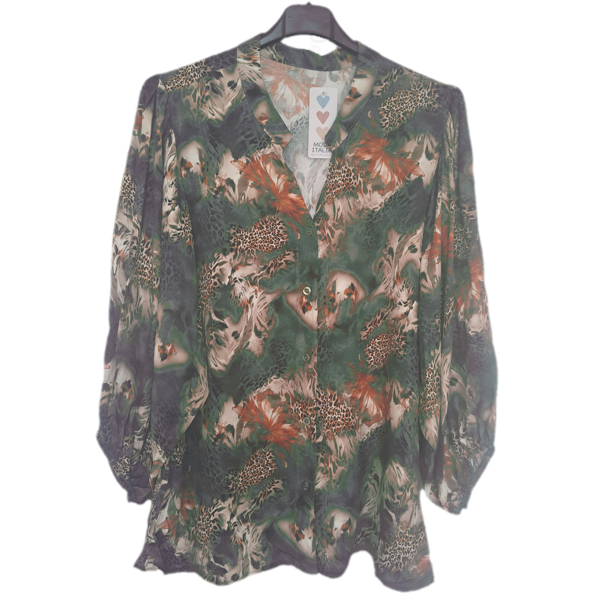 Blouse met knoopsluiting groen