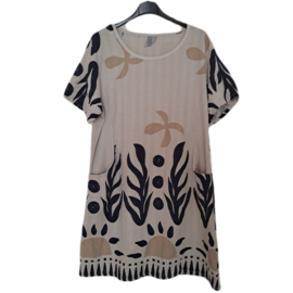 Jurkje met print zandkleur
