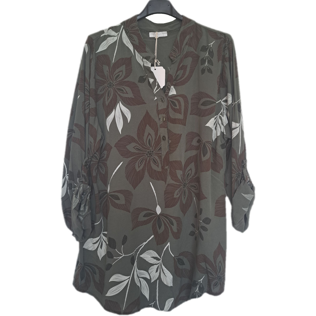Blouse met print groen