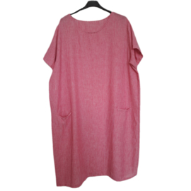 Tuniek-jurk met zakken hardroze