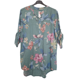 Blouse met print groen
