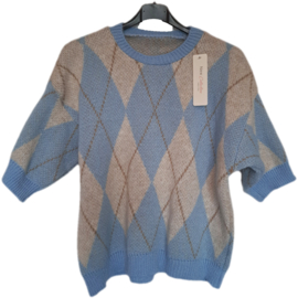Truitje korte mouw en wybertjes patroon in diverse kleuren
