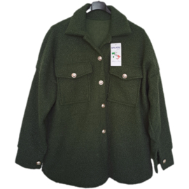 Bouclé jasje XXL groen