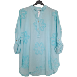 turquoise blouse