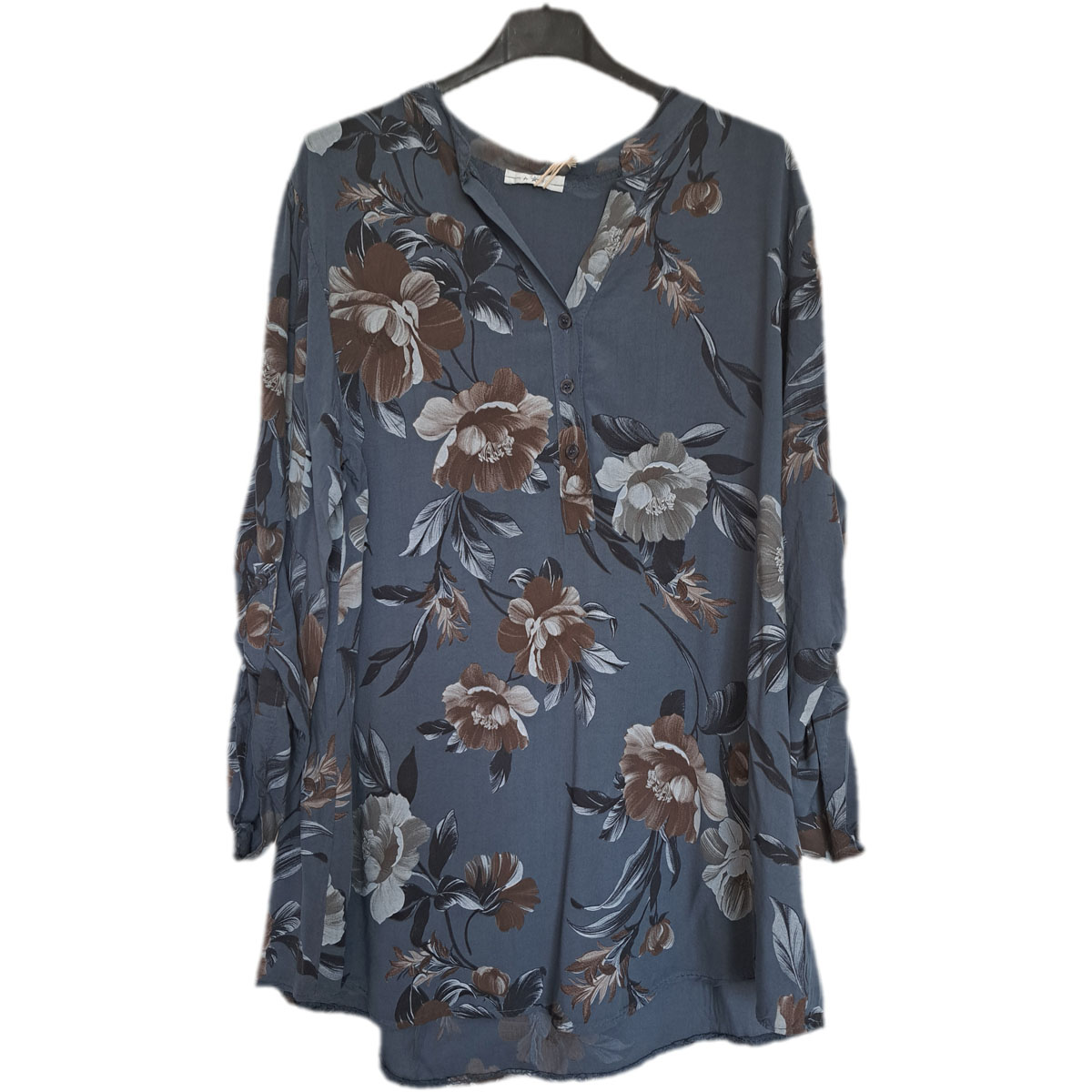 Viscose blouse met print blauw