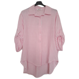 blouse roze-wit gestreept