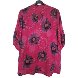 blouse met print fuchsia