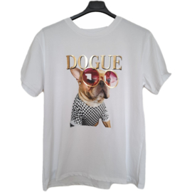 T-shirt wit met hond