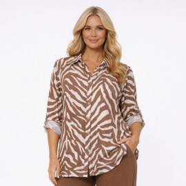 blouse print caramel