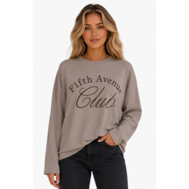Sweater met tekst taupe