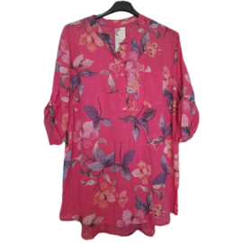blouse met print fuchsia