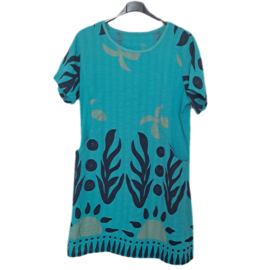 Jurkje met print turquoise