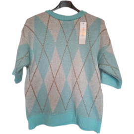 Truitje korte mouw en wybertjes patroon in diverse kleuren