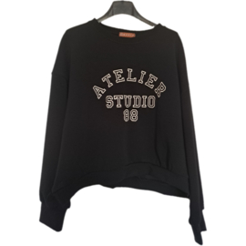 Sweater met tekst zwart
