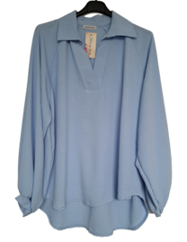 Ruimvallende blouse, kleur lichtblauw