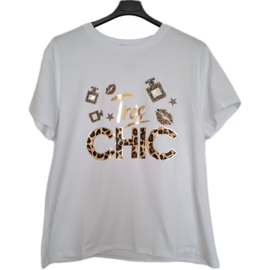 T-shirt wit met goud