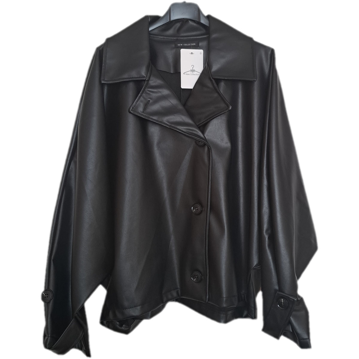 Leatherlook jasje zwart