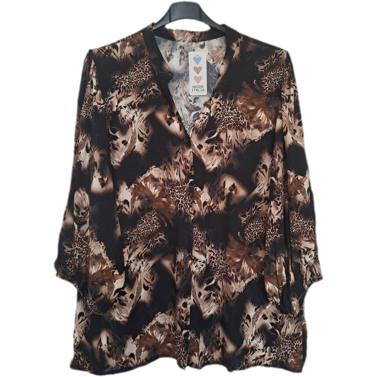 Blouse met knoopsluiting zwart