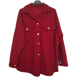 Bouclé jasje XXL donkerrood
