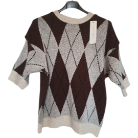 Truitje korte mouw en wybertjes patroon in diverse kleuren