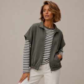 vest met korte mouwen en ritssluiting in diverse kleuren