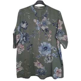 Blouse met print groen