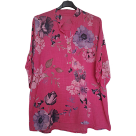 Blouse met print fuchsia