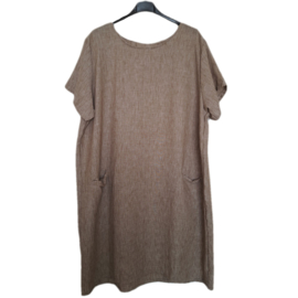 Tuniek-jurk met zakken taupe