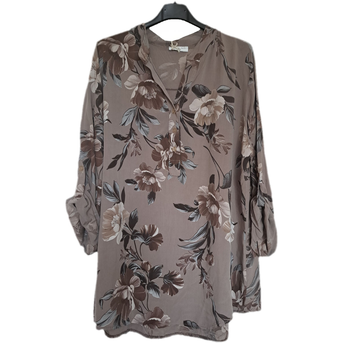 Viscose blouse met print taupe