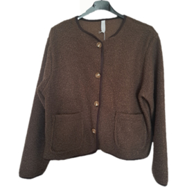 Bouclé jasje donkerbruin