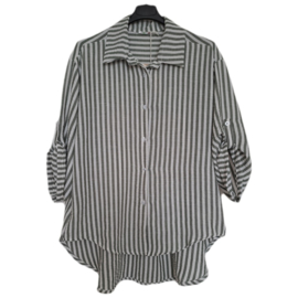 blouse groen-wit gestreept