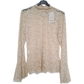 kanten top beige