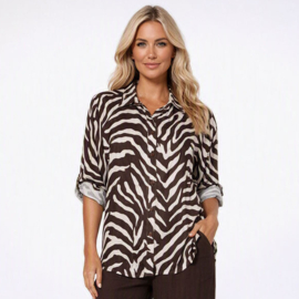 blouse print bruin