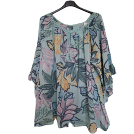 Blouse met print mintgroen