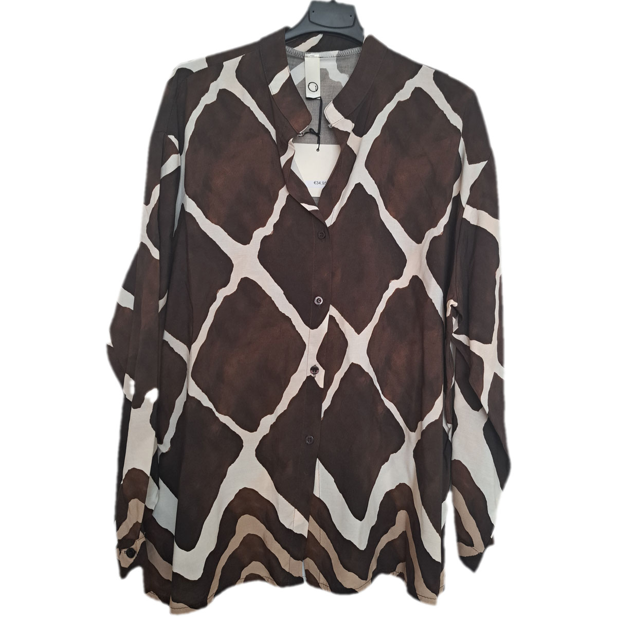 Blouse met print bruin