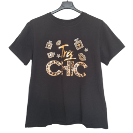 T-shirt zwart met goud