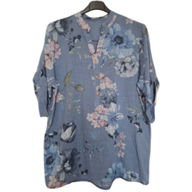Blouse met print blauw