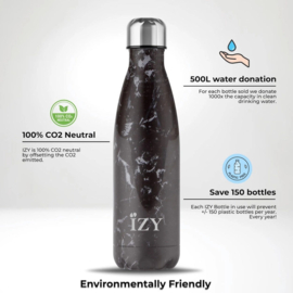 IZY thermosfles | 500 ml | Zwart gemarmerd