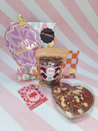 Lieve mama! | Cadeauzakje met sleutelhanger en Chocolade Hart